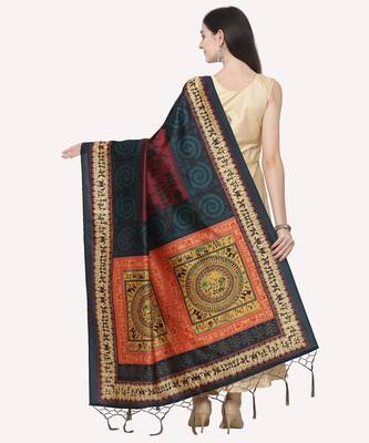 Digital print assam silk dupatta for women and girls to wear on gown chaniya choli kurti etc 3