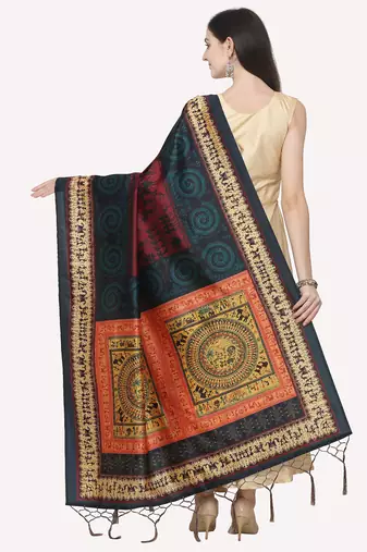 Digital print assam silk dupatta for women and girls to wear on gown chaniya choli kurti etc