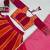 NAVRATRI RED-FENTA SOLID FLARED LEHENGA WITH COTTON HANDWORK BLOUSE DUPATTA
