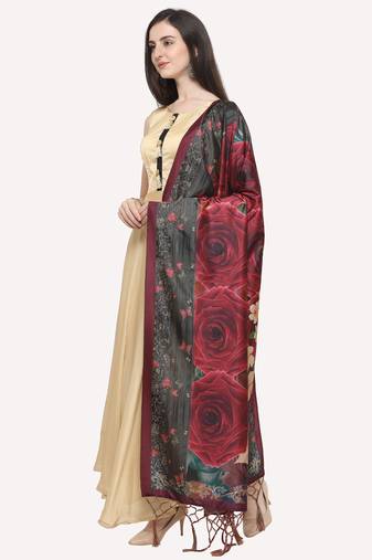 Digital print assam silk dupatta for women and girls to wear on gown chaniya choli kurti etc