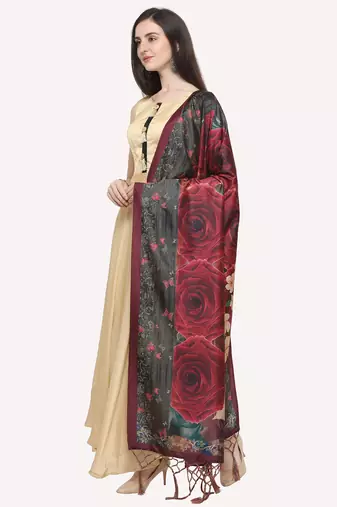 Digital print assam silk dupatta for women and girls to wear on gown chaniya choli kurti etc