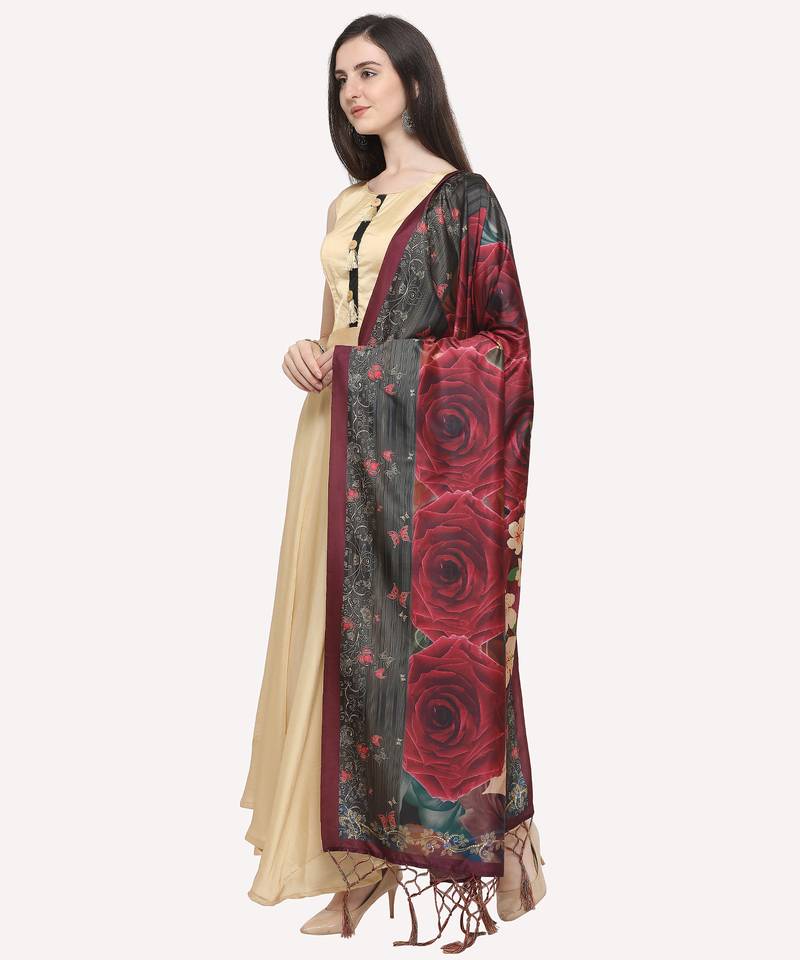 Digital print assam silk dupatta for women and girls to wear on gown chaniya choli kurti etc
