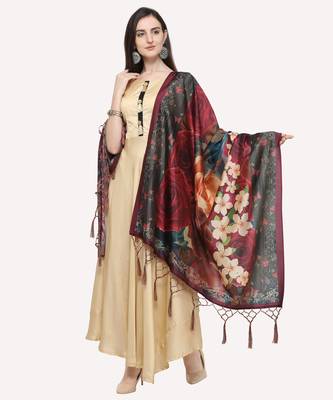 Digital print assam silk dupatta for women and girls to wear on gown chaniya choli kurti etc 2