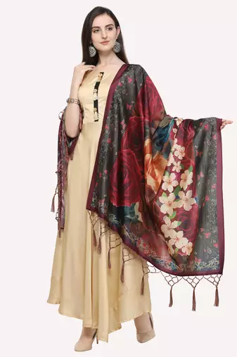 Digital print assam silk dupatta for women and girls to wear on gown chaniya choli kurti etc