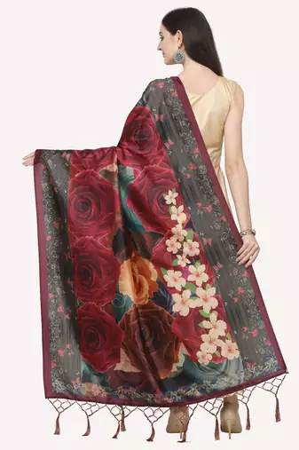 Digital print assam silk dupatta for women and girls to wear on gown chaniya choli kurti etc