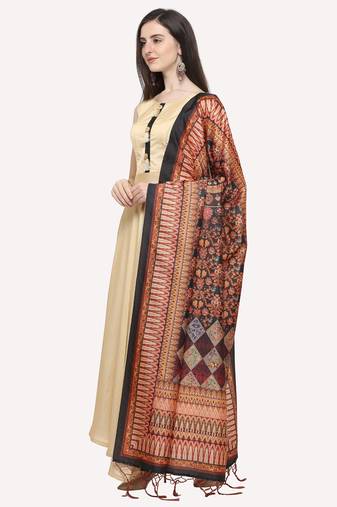 Digital print assam silk dupatta for women and girls to wear on gown chaniya choli kurti etc