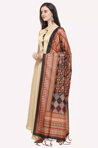 Digital print assam silk dupatta for women and girls to wear on gown chaniya choli kurti etc