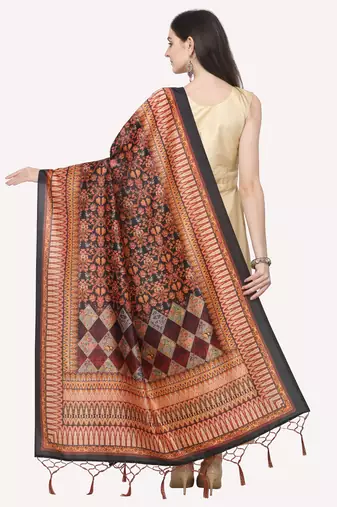 Digital print assam silk dupatta for women and girls to wear on gown chaniya choli kurti etc