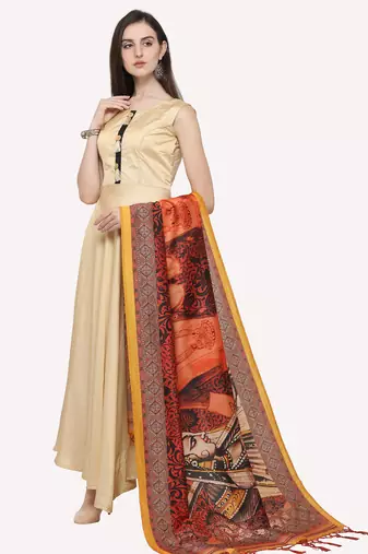 Digital print assam silk dupatta for women and girls to wear on gown chaniya choli kurti etc