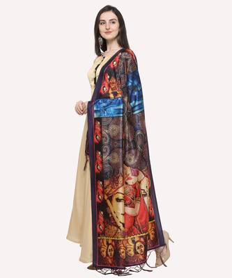 Digital print assam silk dupatta for women and girls to wear on gown chaniya choli kurti etc 1