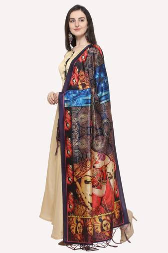 Digital print assam silk dupatta for women and girls to wear on gown chaniya choli kurti etc