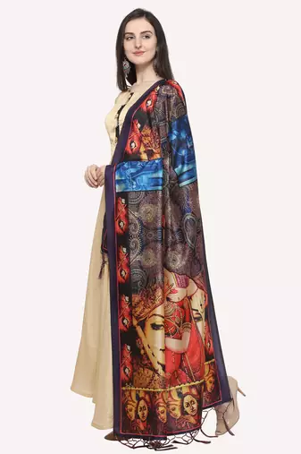 Digital print assam silk dupatta for women and girls to wear on gown chaniya choli kurti etc
