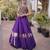 NAVRATRI PURPLE ROMAN SILK BLEND GOTA WORK LEHENGA EMBROIDERED BLOUSE 