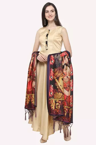 Digital print assam silk dupatta for women and girls to wear on gown chaniya choli kurti etc