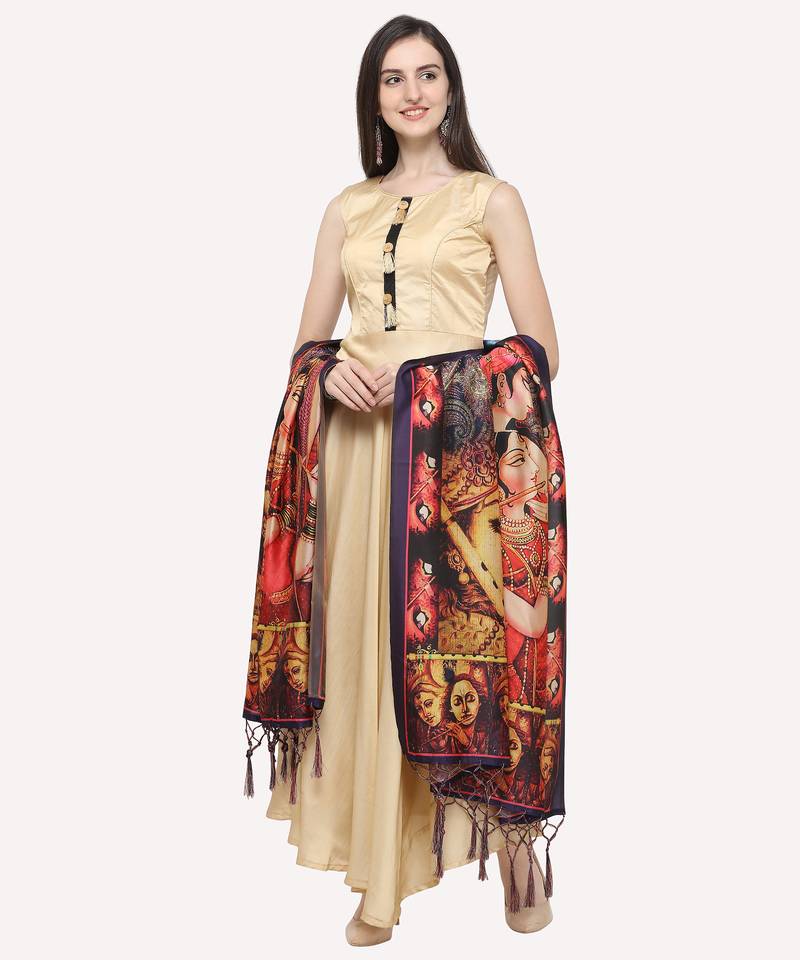 Digital print assam silk dupatta for women and girls to wear on gown chaniya choli kurti etc
