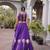 NAVRATRI PURPLE ROMAN SILK BLEND GOTA WORK LEHENGA EMBROIDERED BLOUSE 