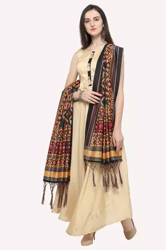 Digital print assam silk dupatta for women and girls to wear on gown chaniya choli kurti etc