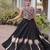 NAVRATRI BLACK ROMAN SILK BLEND GOTA WORK LEHENGA EMBROIDERED BLOUSE 