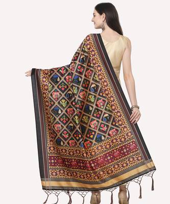 Digital print assam silk dupatta for women and girls to wear on gown chaniya choli kurti etc 3