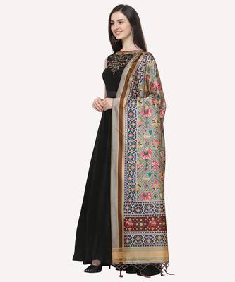 Digital print assam silk dupatta for women and girls to wear on gown chaniya choli kurti etc 1