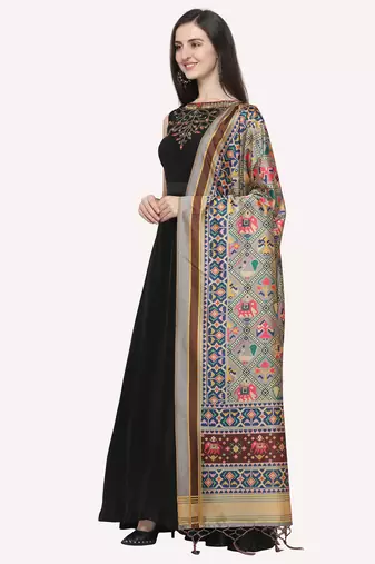 Digital print assam silk dupatta for women and girls to wear on gown chaniya choli kurti etc