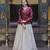 NAVRATRI WHITE-MAGENTA COSMOS EMBROIDERED ED LEHENGA & BLOUSE