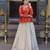 NAVRATRI WHITE-FENTA COSMOS EMBROIDERED ED LEHENGA & BLOUSE