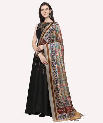 Digital print assam silk dupatta for women and girls to wear on gown chaniya choli kurti etc 2