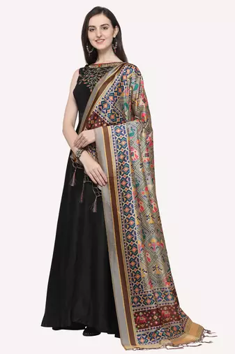 Digital print assam silk dupatta for women and girls to wear on gown chaniya choli kurti etc
