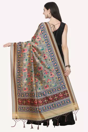Digital print assam silk dupatta for women and girls to wear on gown chaniya choli kurti etc