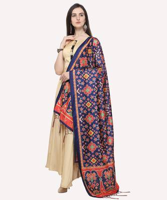 Digital print assam silk dupatta for women and girls to wear on gown chaniya choli kurti etc 2