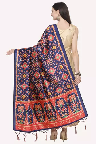 Digital print assam silk dupatta for women and girls to wear on gown chaniya choli kurti etc