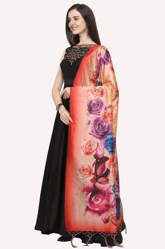 Digital print assam silk dupatta for women and girls to wear on gown chaniya choli kurti etc