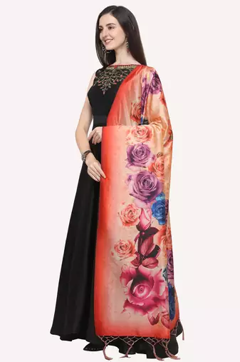 Digital print assam silk dupatta for women and girls to wear on gown chaniya choli kurti etc
