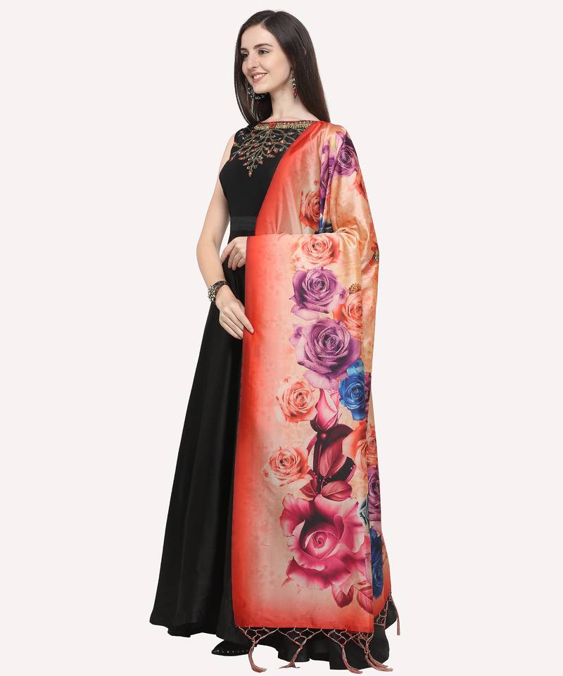 Digital print assam silk dupatta for women and girls to wear on gown chaniya choli kurti etc