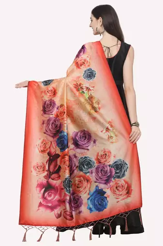 Digital print assam silk dupatta for women and girls to wear on gown chaniya choli kurti etc