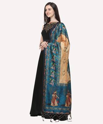 Digital print assam silk dupatta for women and girls to wear on gown chaniya choli kurti etc 1