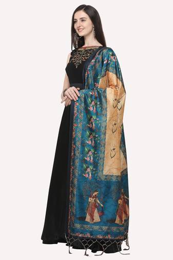 Digital print assam silk dupatta for women and girls to wear on gown chaniya choli kurti etc
