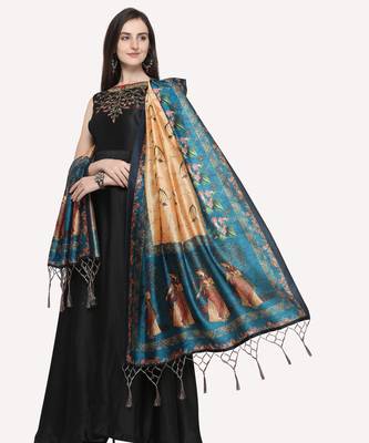 Digital print assam silk dupatta for women and girls to wear on gown chaniya choli kurti etc 2