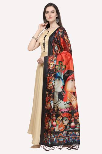 Digital print assam silk dupatta for women and girls to wear on gown chaniya choli kurti etc