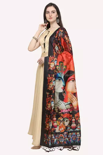 Digital print assam silk dupatta for women and girls to wear on gown chaniya choli kurti etc