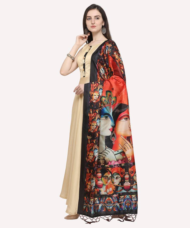 Digital print assam silk dupatta for women and girls to wear on gown chaniya choli kurti etc