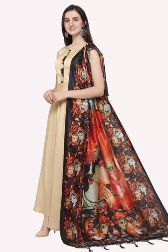 Digital print assam silk dupatta for women and girls to wear on gown chaniya choli kurti etc