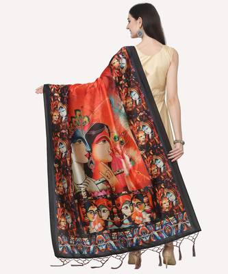 Digital print assam silk dupatta for women and girls to wear on gown chaniya choli kurti etc 3