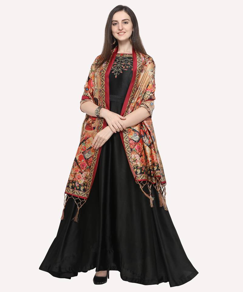 Digital print assam silk dupatta for women and girls to wear on gown chaniya choli kurti etc