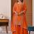 Orange Sequence Embroidery Work Silk Blend Salwar Suit