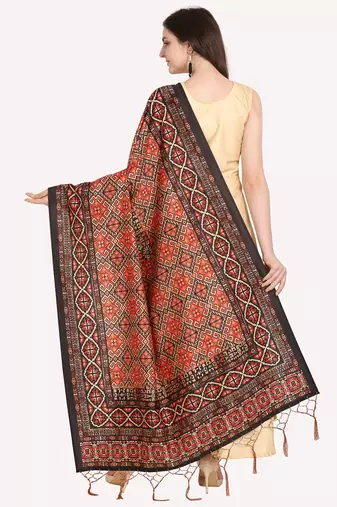 Digital print assam silk dupatta for women and girls to wear on gown chaniya choli kurti etc