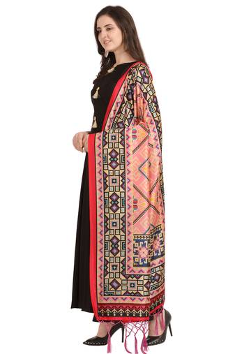 Digital print assam silk dupatta for women and girls to wear on gown chaniya choli kurti etc