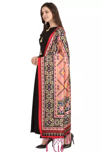 Digital print assam silk dupatta for women and girls to wear on gown chaniya choli kurti etc