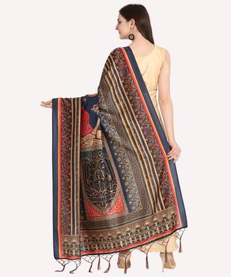 Digital print assam silk dupatta for women and girls to wear on gown chaniya choli kurti etc 3